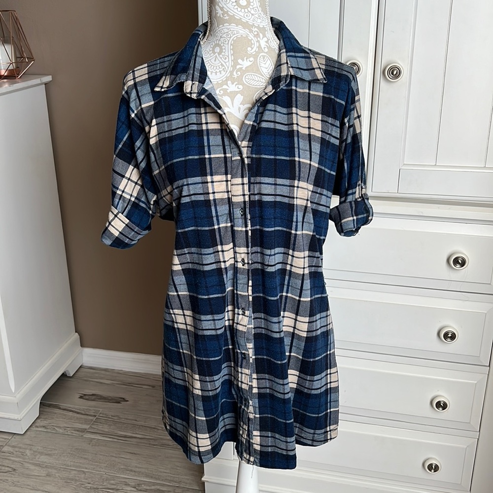 • Amang NY flannel top, L •
